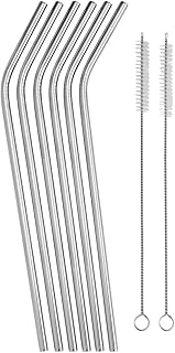 Maxwell & Williams Cocktail & Co Reusable Straw Set of 6 with Brush Stainless Steel Gift Boxed