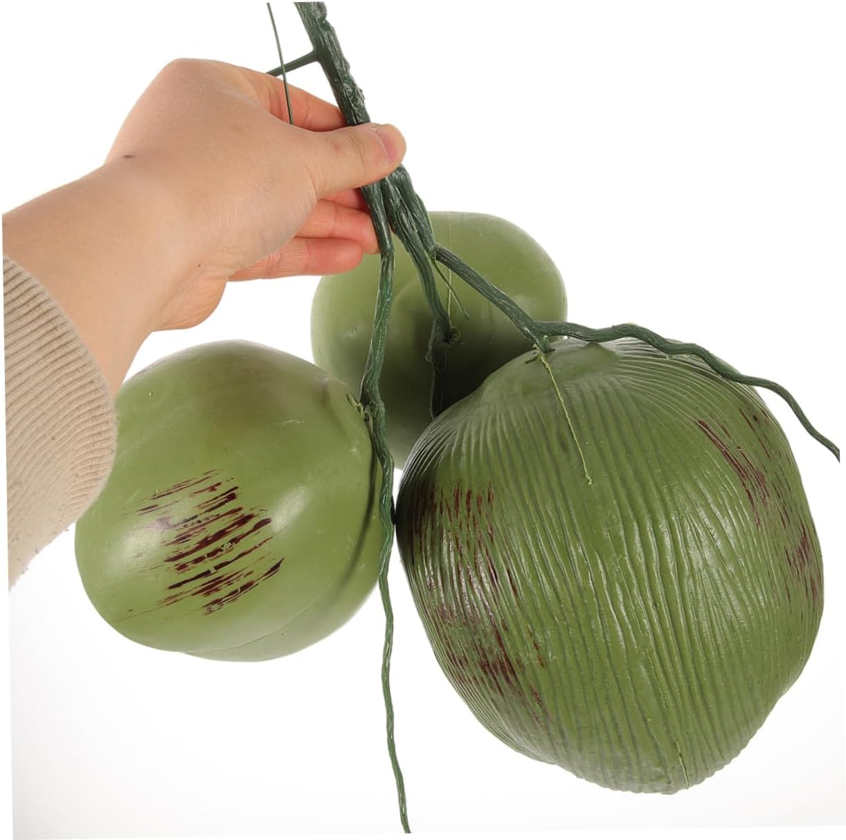 Garneck 2 Bunches Bunches Artificial Coconuts Realistic Simulation Coconut Tabletop Fruit Props Tropical Decor for Parties Events Photo Shoots Lightweight Portable Beach Decorations