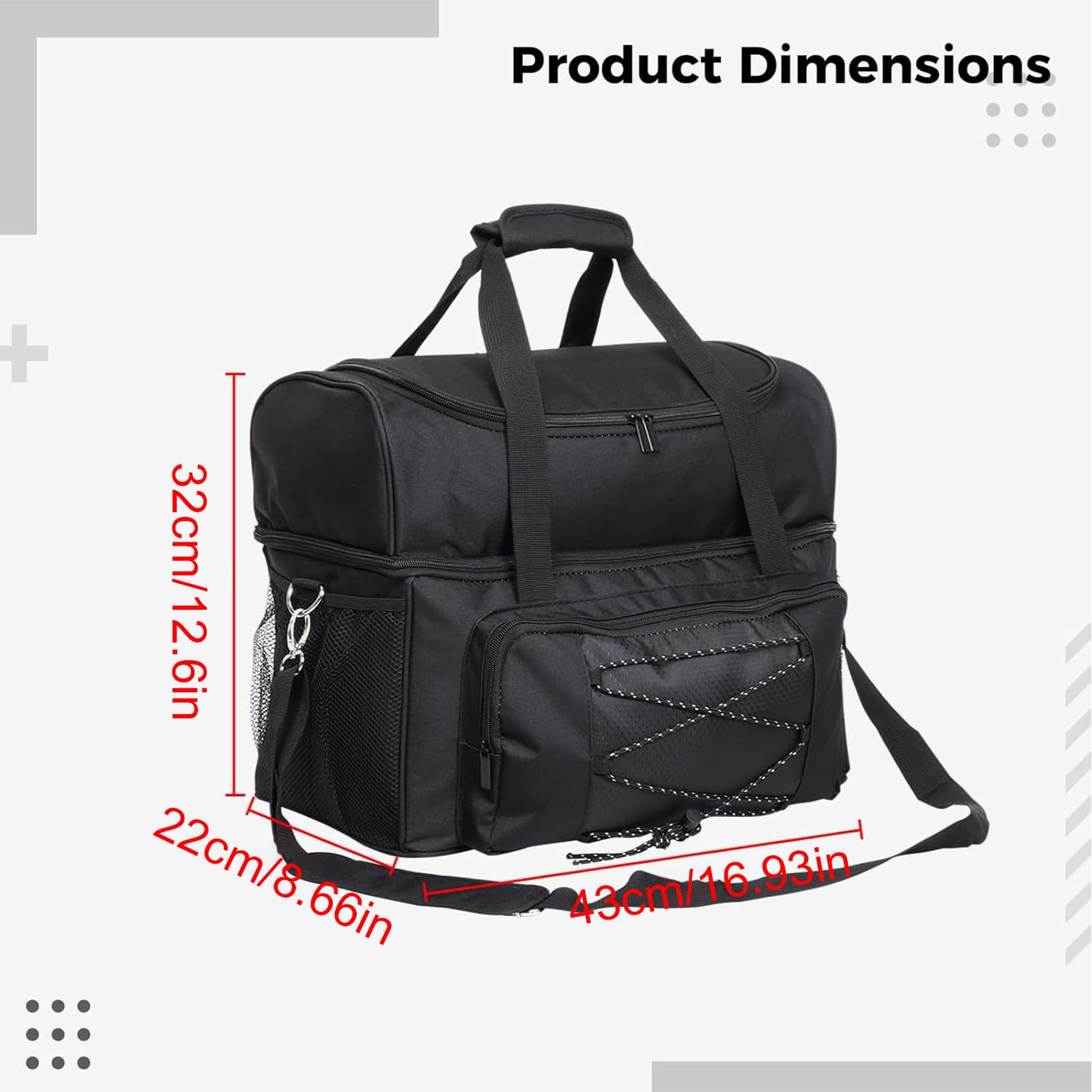Sac de bowling – Sac de bowling avec supports de balles et séparateur rembourré – Sac de bowling double pour 2 balles avec support de balle pour homme