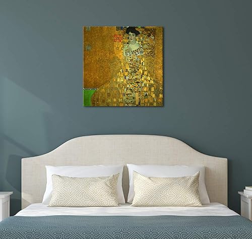 Miniatura 6 de Wieco Art Gustav Klimt - Lienzo enmarcado para pared, con retrato de Adele Bloch-Bauer I, 1907, para sala de estar