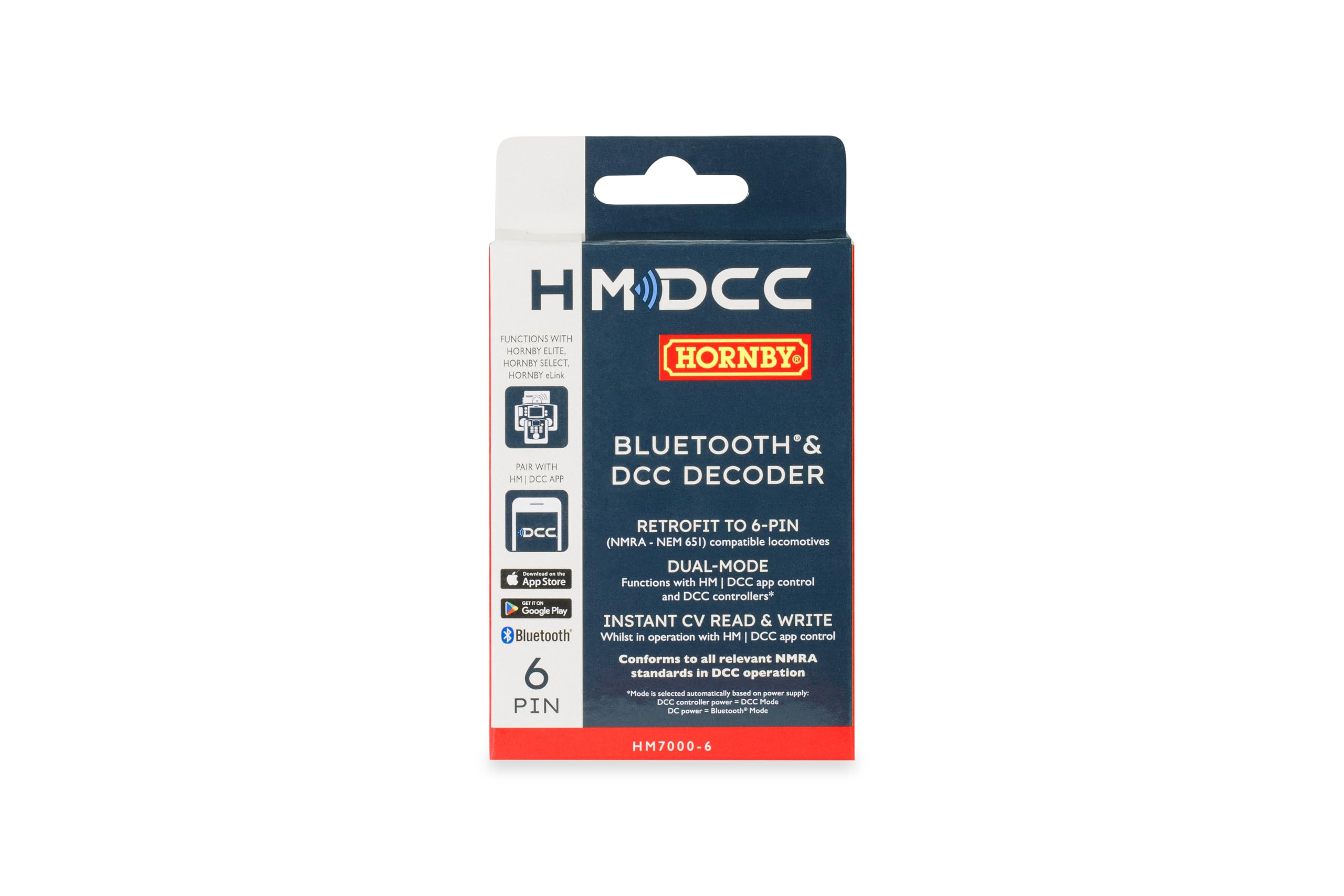 Hornby - R7321 HM7000 - 6 - BLE decoder 6 Pin - No Sound, Black/Silver, 2.54 cubic centimeters