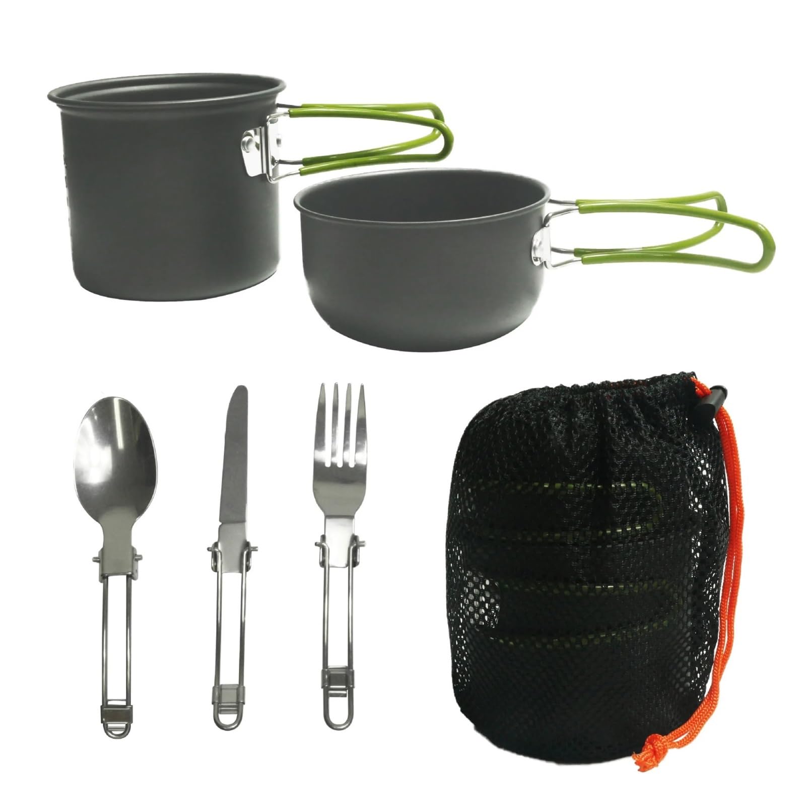 Juego de utensilios cocina for acampar al aire libre con vajilla for senderismo y picnic(Orange white box)