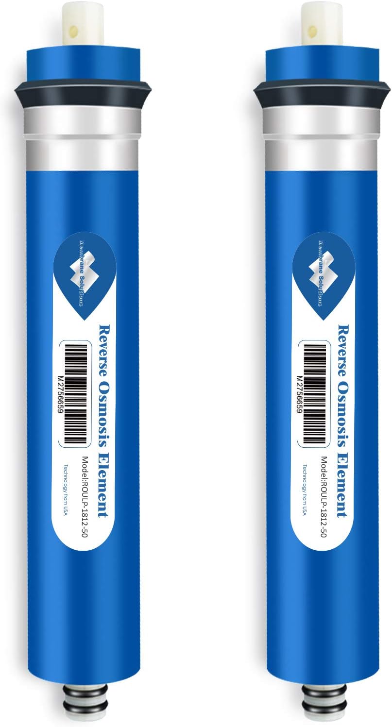 Membrane Solutions Reverse Osmosis 50GPD, RO 50 GPD Water Filter Universal Compatible Replacement RO System, 2-Pack