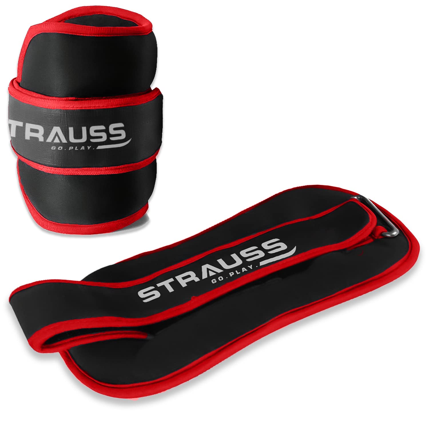 Strauss Ankle Weights for Exercise & Fitness|Adjustable Round Belt Design|Leg Weights for Strength Training,Walking Running, Jogging,Exercise & Gym Workout|Comfortable & Durable |1.5Kg(Each)(Red Pair) (B08W595FJF) Amazon Price History, Amazon Price Tracker