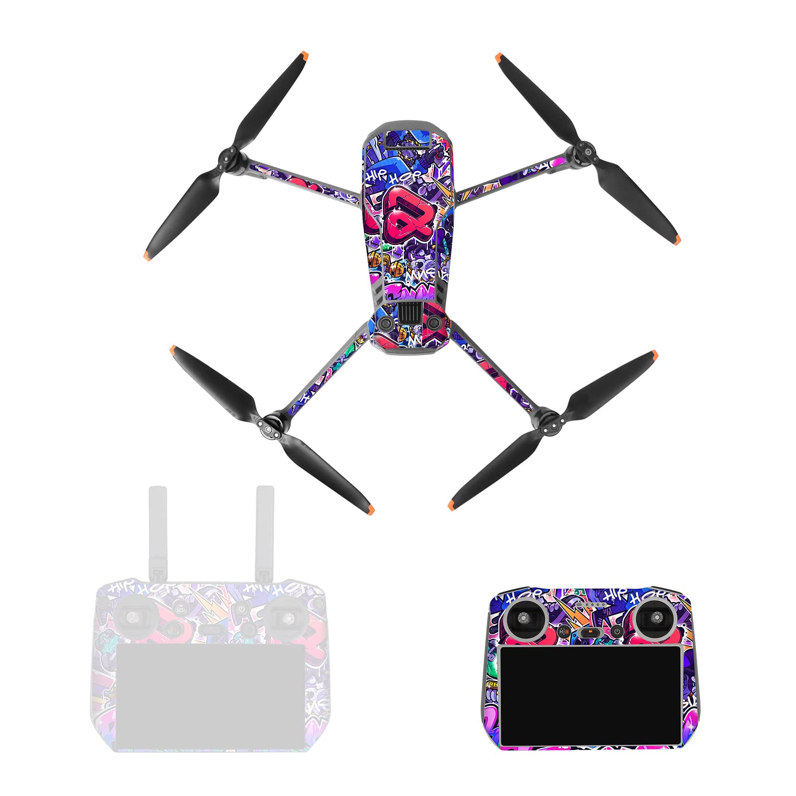 MotuTech Sticker for Mavic 3 Pro/Classic Drone and Remote Control for DJI RC/RC Pro Controller Sticker Decal PVC Bundle (4-Purple for DJI RC)
