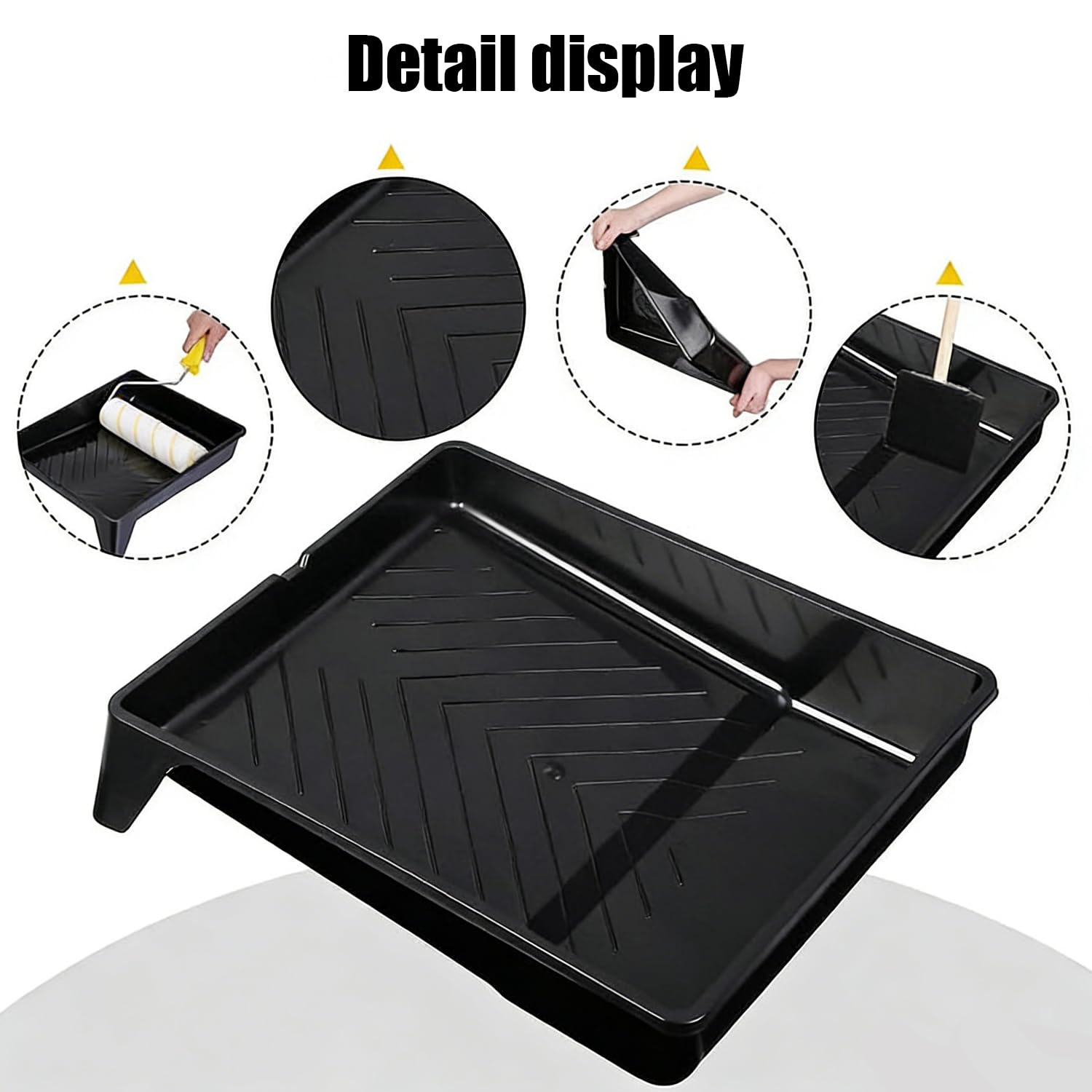 Rullo Per Pittura,Set Di Rulli Per Vernice,Utilizzabili Per Dipingere Pareti e Come Strumenti Per Il Disegno,Con Manico Telescopico In Acciaio Inox,Adatto a tutti i tipi di balcone (24, nero-giallo)