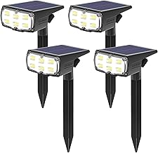 GOLUMUP 36 LED Spot Solaire Extérieur, Lampe Solaire Etanche IP67, Projecteur Solaire Exterieur 860LM avec 2 Modes d’Éclairage pour Jardin, Cour, Allée, Chemin, Trottoir, Terrasse, 4 Pack