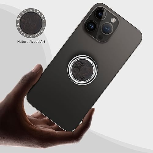 Miniatura 3 de Carveit Soporte de madera para teléfono celular, soporte de dedo con gancho de agarre de metal, soporte de teléfono compatible con Galaxy S23 Ultra