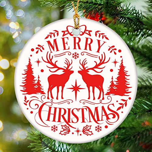 Image of Christmas Ornaments, Christmas Tree Decorations Ornaments, Christmas Ornament Gifts for Family, Sister, Friend, Under Tree Christmas Ceramic Ornaments.
