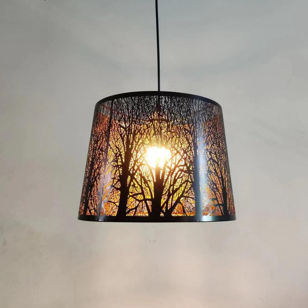 Lampe suspendue noire 35cm au design moderne et créatif de squelette