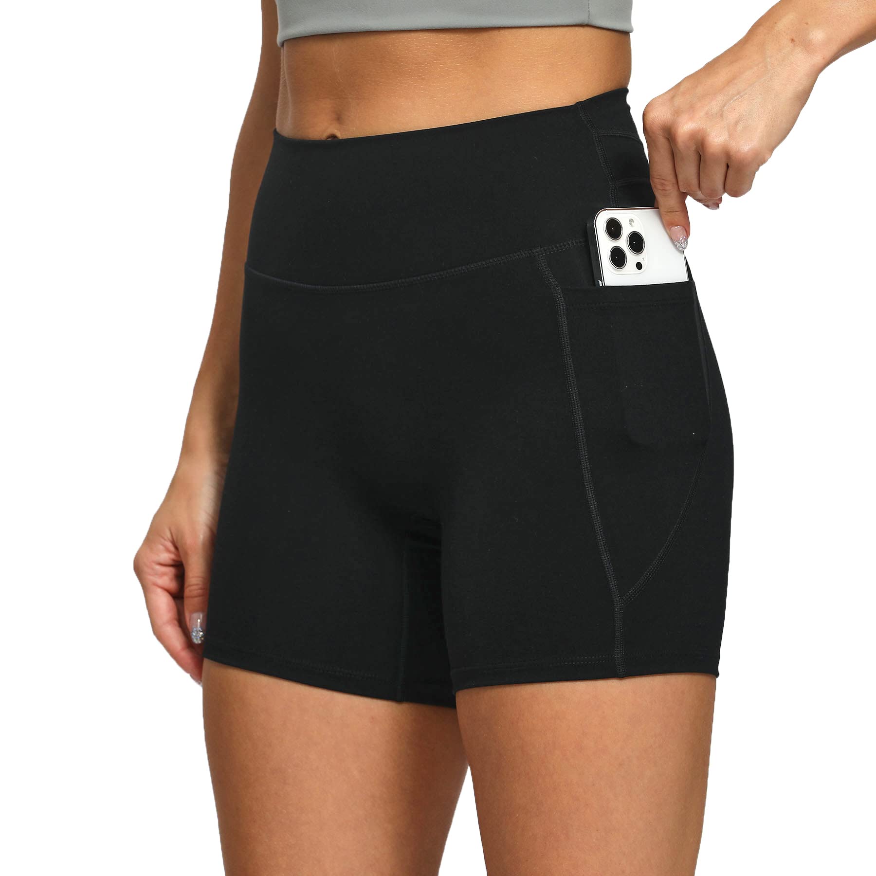 Trinity Workout Biker Shorts for Women Tummy Control High Waisted Exercise Athletic Gym Running Yoga Shorts 6"