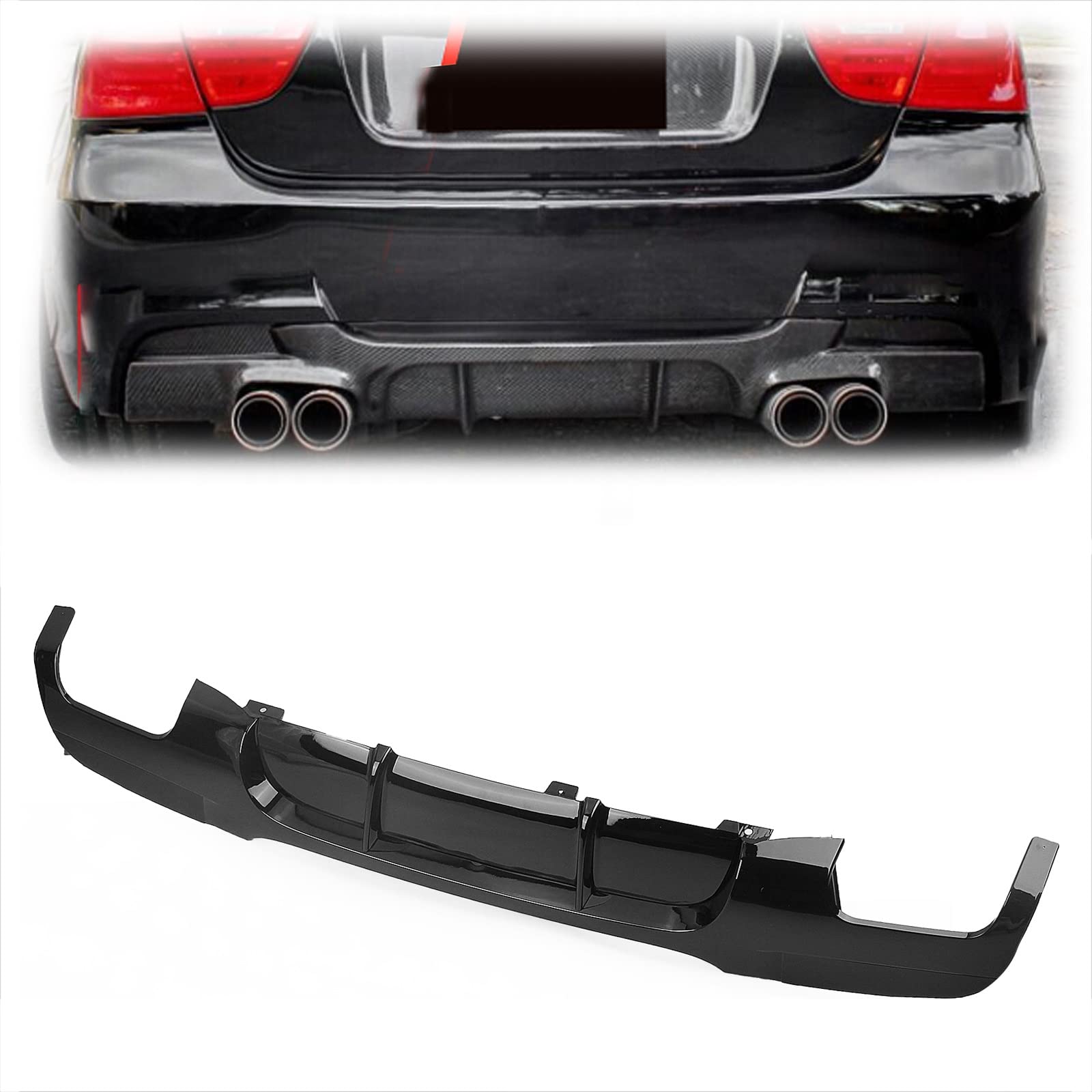 Diffuseur de pare-chocs arrière E90 E91 M Sport en noir brillant exclusif