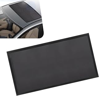 leechio 1 PC Sunroof Sun Shade Breathable Mesh, UV Sun Protection Moonroof Net Cover, 39" x 25.5" Foldable Camping Accessories, Universal Automotive Sunroof Sun Protection (Black)