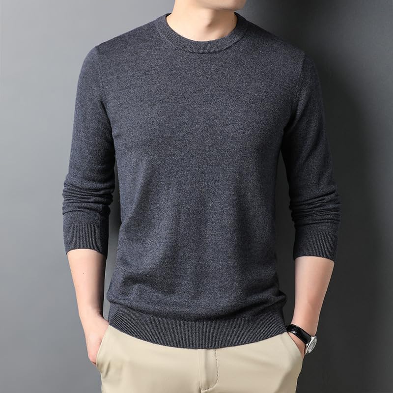 Men's Wool Sweater Fall and Winter Models Round Neck Pullover Bottoming Sweater2