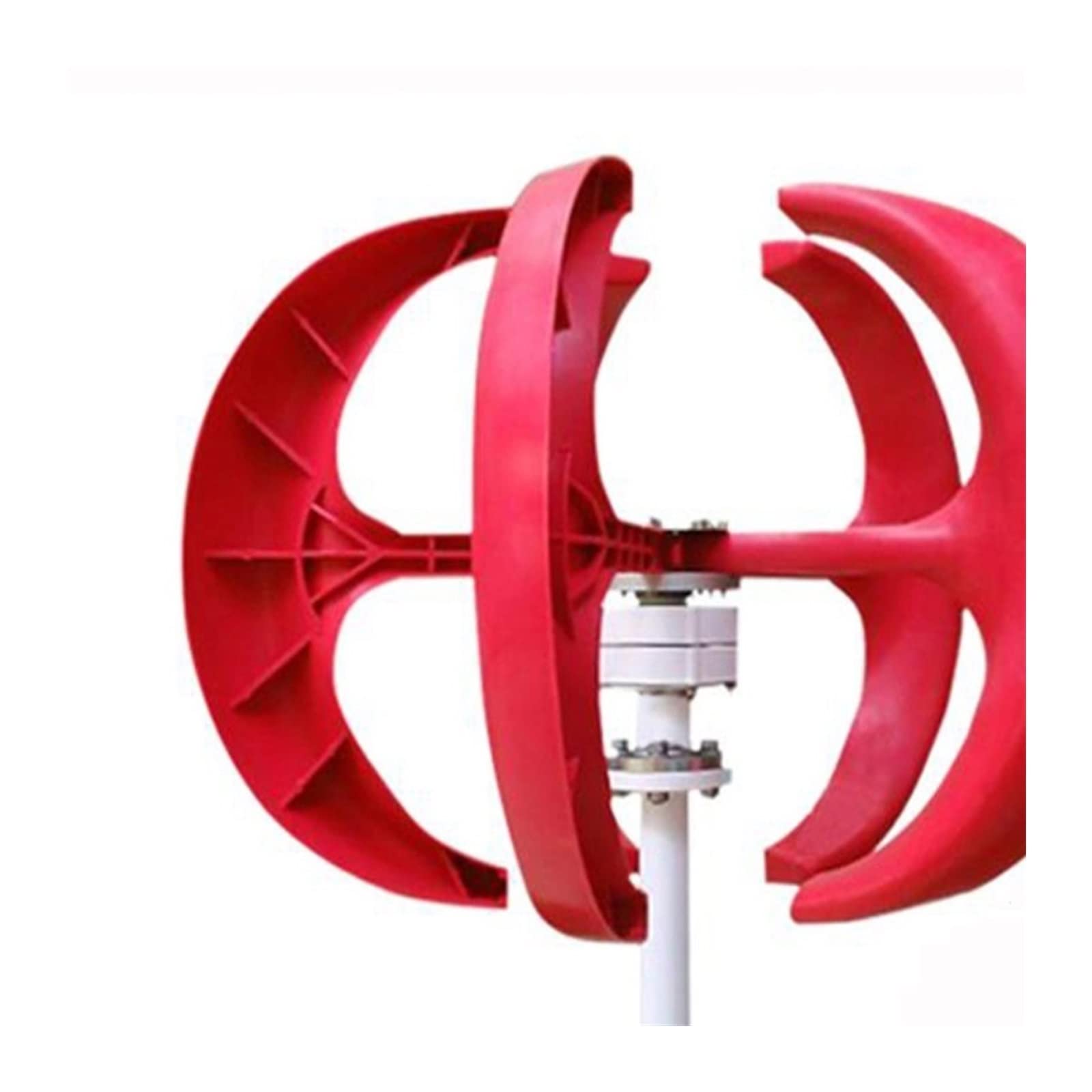 Windkraftanlage, Kleiner Windturbinengenerator mit vertikaler Achse for Zuhause 3000W 12V 24V 48V MPPT Low Noise 3KW Windmühle for Bauerngarten(White,48V)