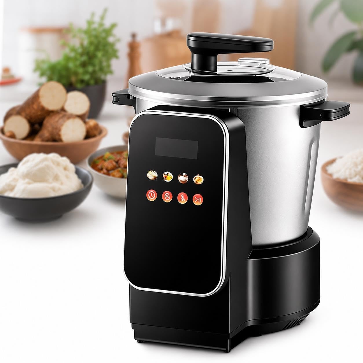 Fabricant De Fufu À Couple Élevé, Machine De Cuisine À Igname Pilée