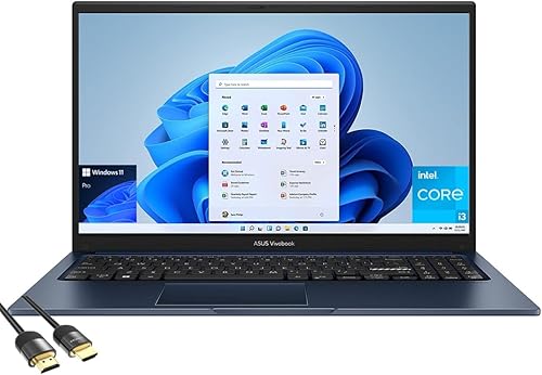 ASUS Vivobook 15 portátil delgado y ligero, pantalla FHD de 15.6 pulgadas, Intel i3-1215U de 12 generación, gráficos Iris Xe, 16 GB de RAM, SSD PCIe