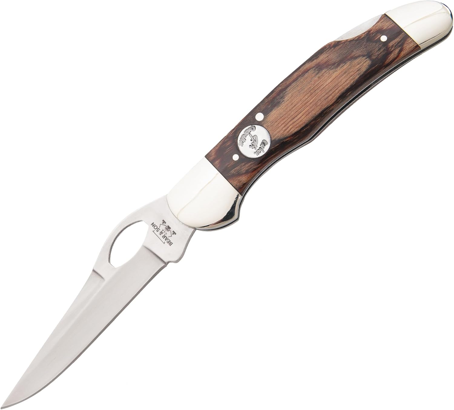 BEAR & SON - MANUAL - 2.875" - Clip Point - 1095 Carbon Steel - Walnut - Lockback - C2150L