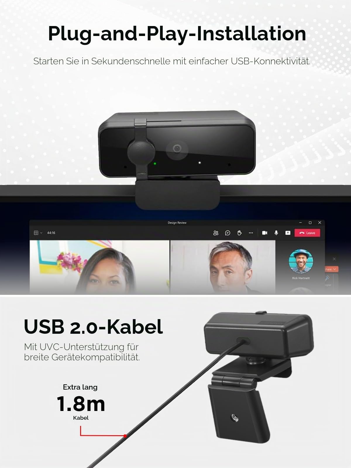 Lenovo Essential Fhd Gen2 Webcam 1920 X 1080 Pixels USB 2.0, 4XC1S15018