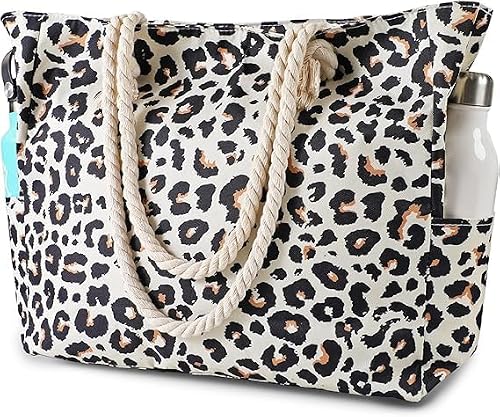 Pleneal Beach Bags For Women - Large Beach Bags with Zipper Waterproof Sandproof Large Tote Swim Pool Bag