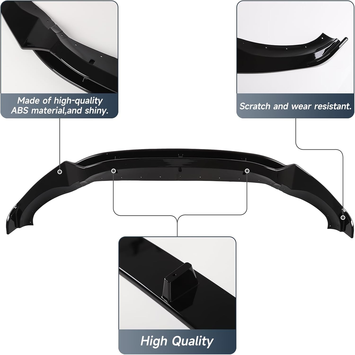 Front Lip Compatible with BMW X3 G01 (2018-2021) X4 G02 (2019-2021) M-Sport Model, ABS Gloss Black Bumper Air Splitter