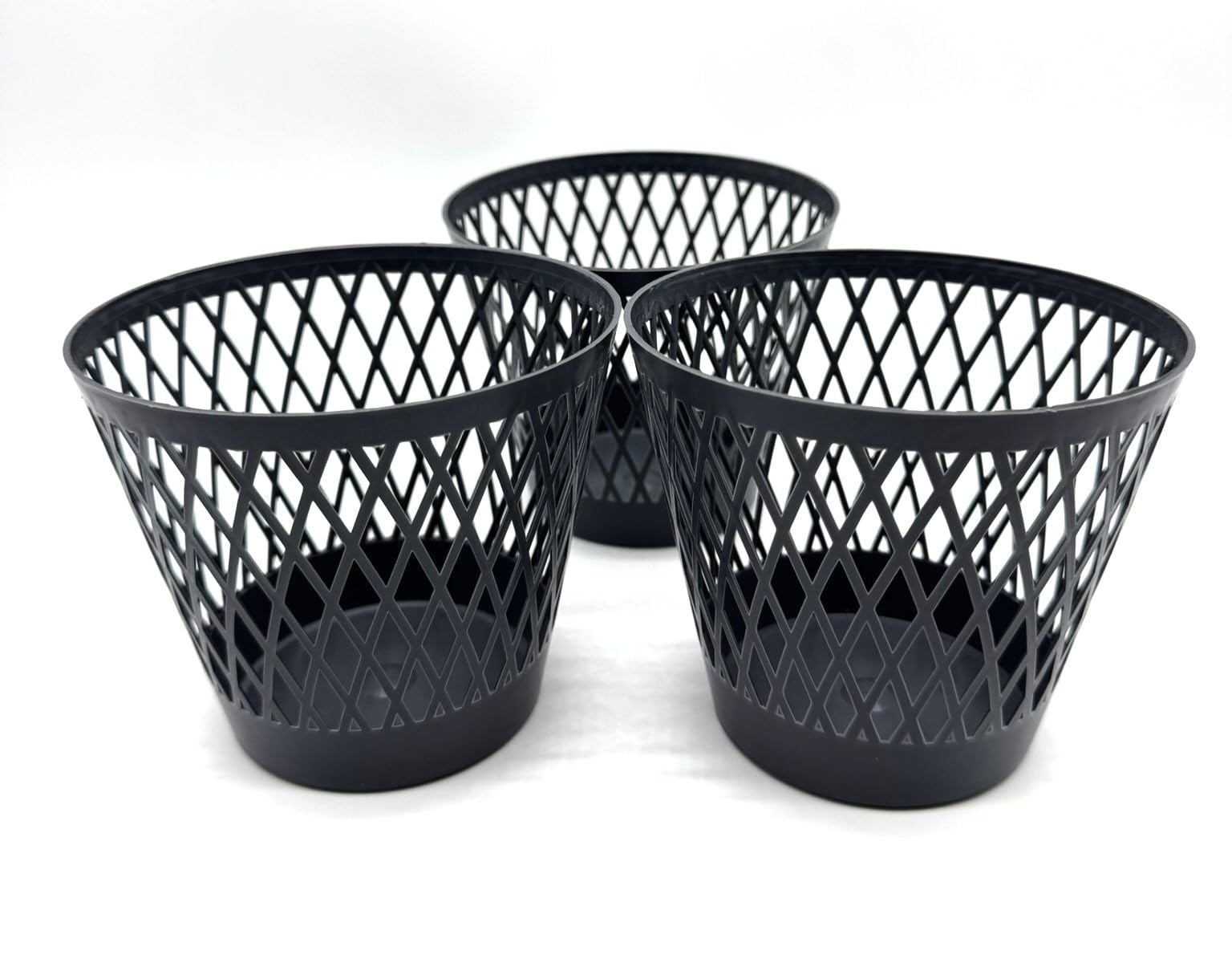 Kimmel Planter Grid Pattern 12 cm Grey Set of 3 Indoor Plants Orchid Pot Plant Pot