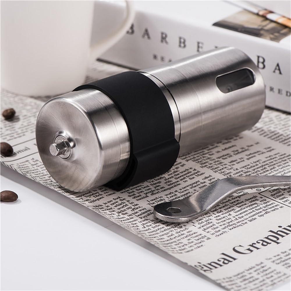 Mini molinillo de café de plata de acero inoxidable hecho a mano molinillo de granos de café hecho a mano herramienta de cocina molinillos