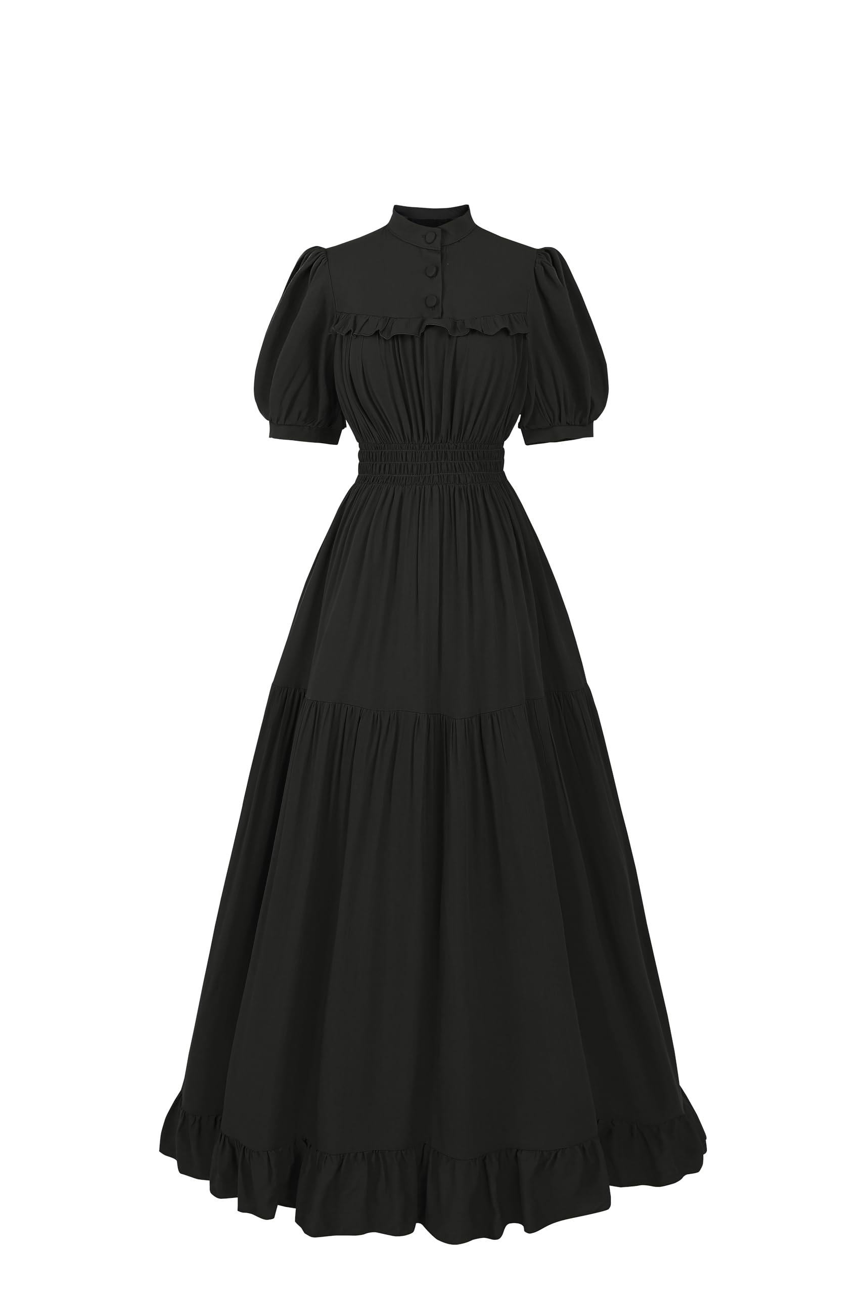 Fiamll Mittelalter Kleid Damen Kurzarm Vintage Viktorianisches Kleid Sommer Kleid Renaissance Maxikleid Party Ballkleider