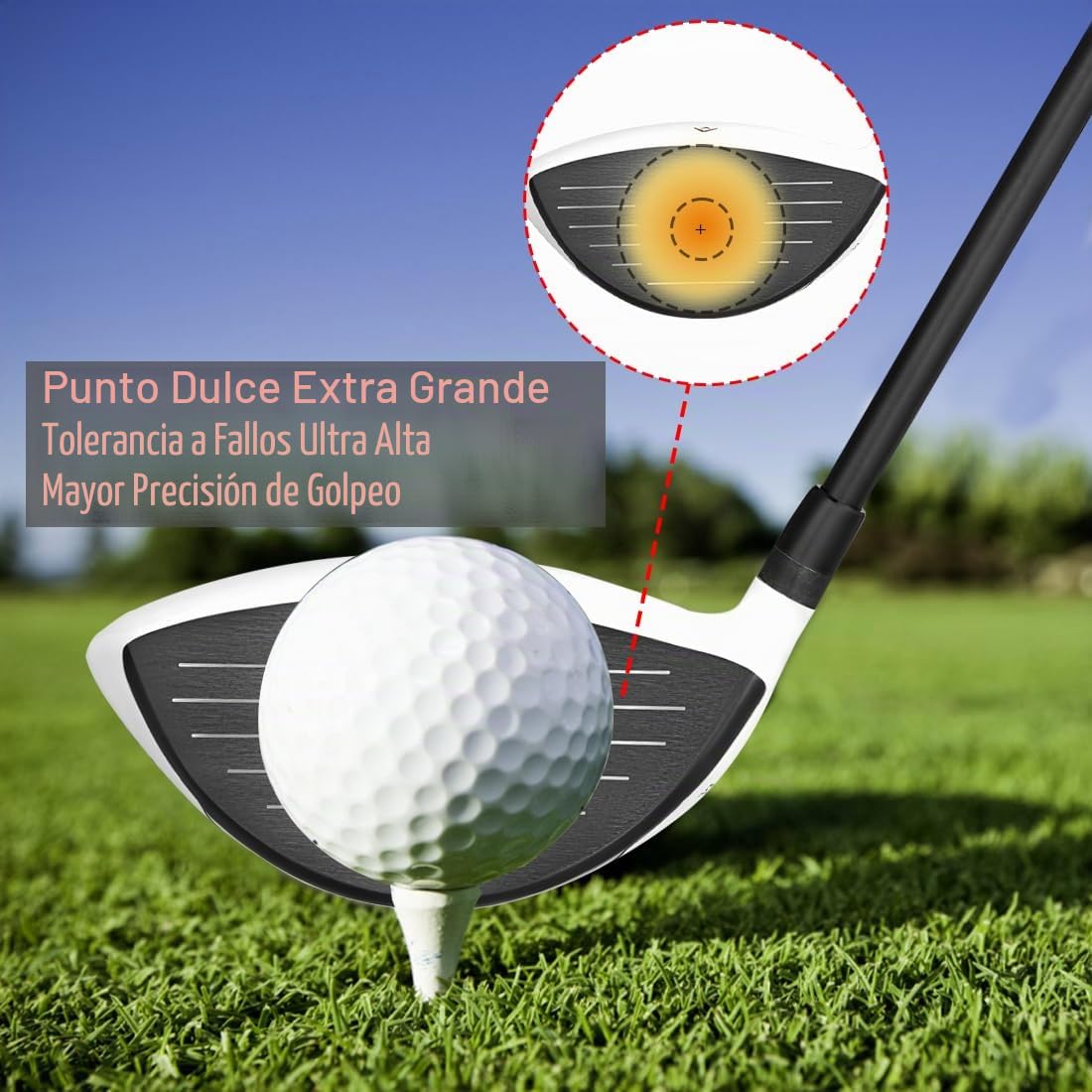 MAZEL Conductor de golf de titanio para hombre, eje de grafito de 45 pulgadas, flexible regular, 460 cc, palos de golf para diestros, funda para cabeza incluida