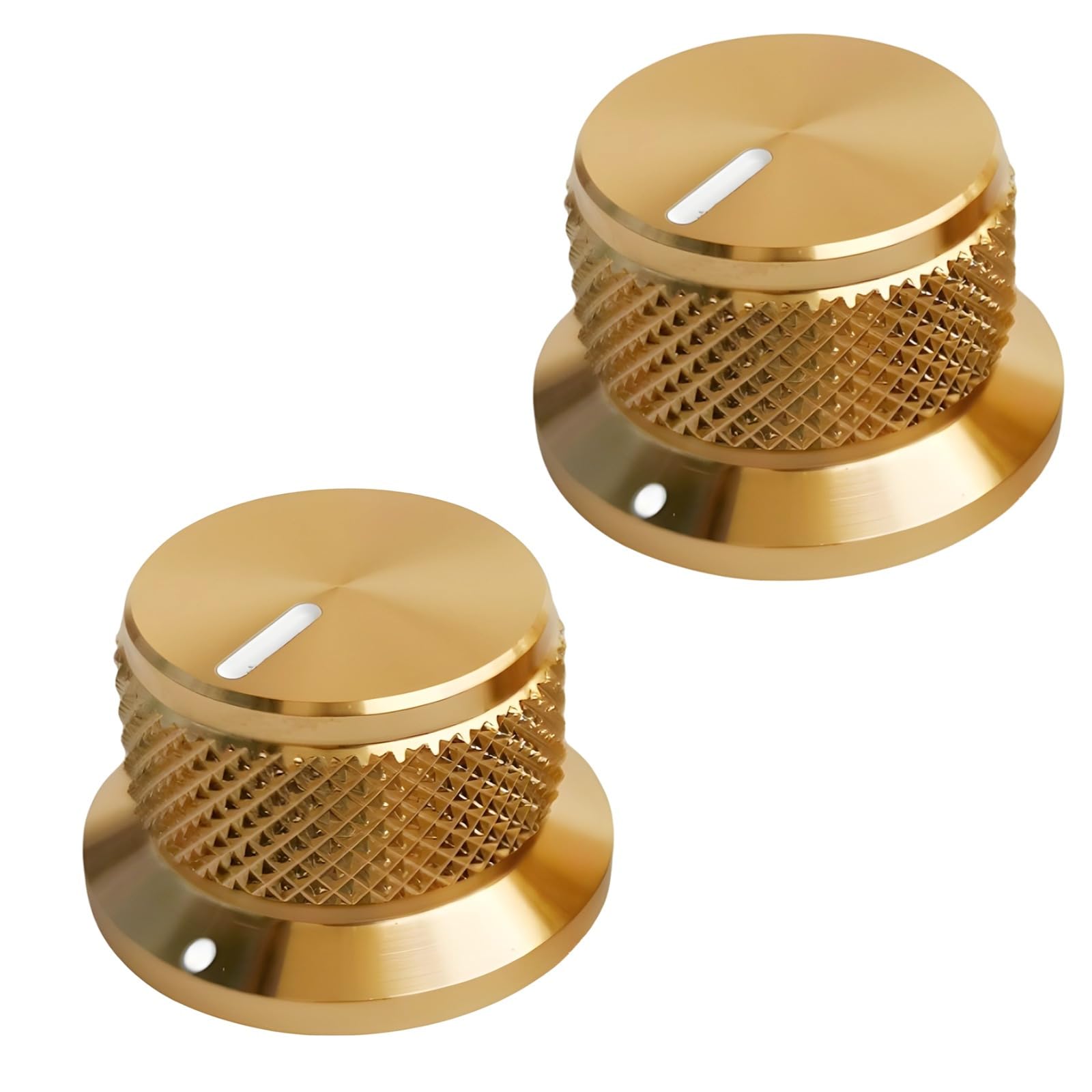 Aluminum Knob Set For Audio Amplifiers, 4 Metal Potentiometer Knobs With Knurled Grip & Allen Wrench For Hifi Systems