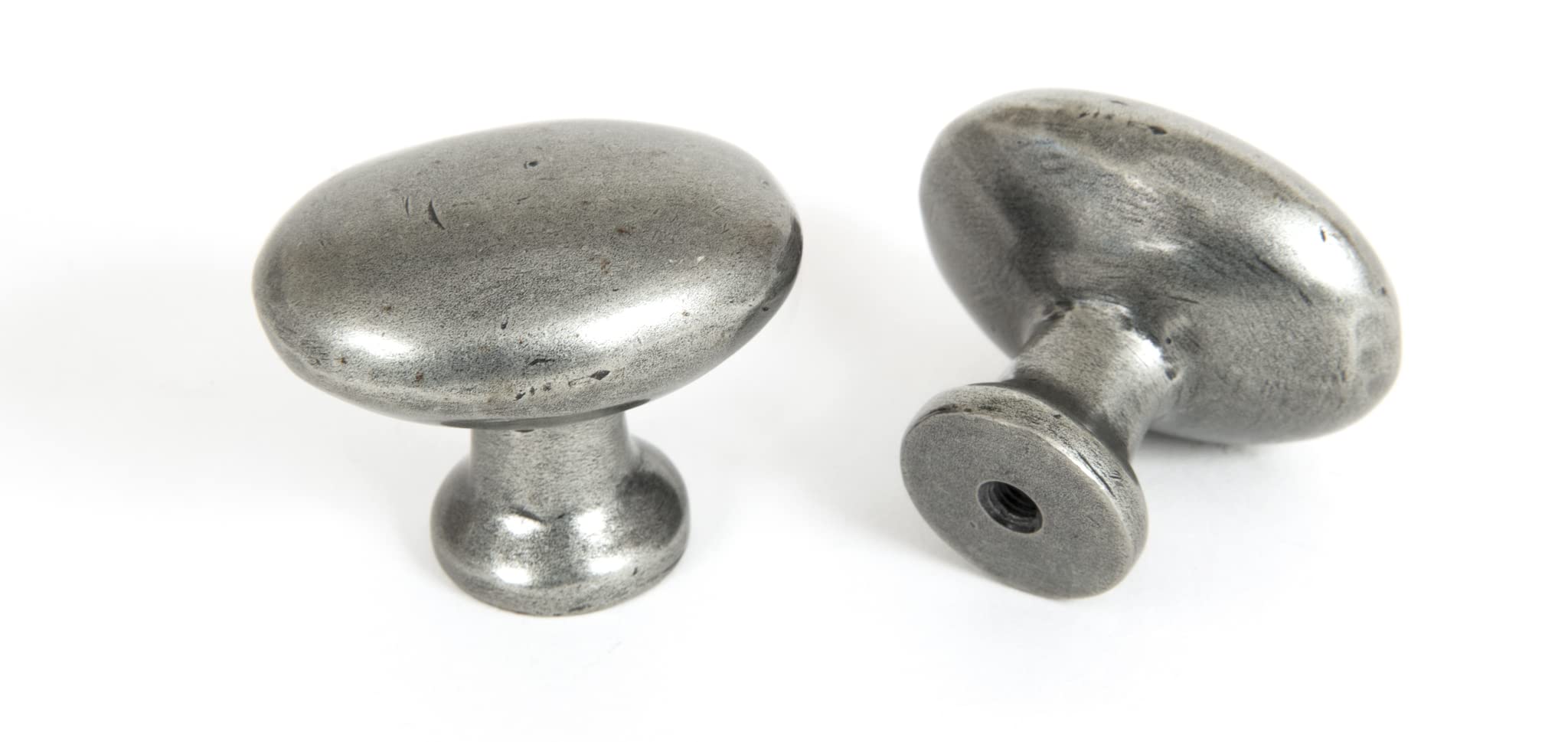 Blacksmith Pewter Patina Oval Knob