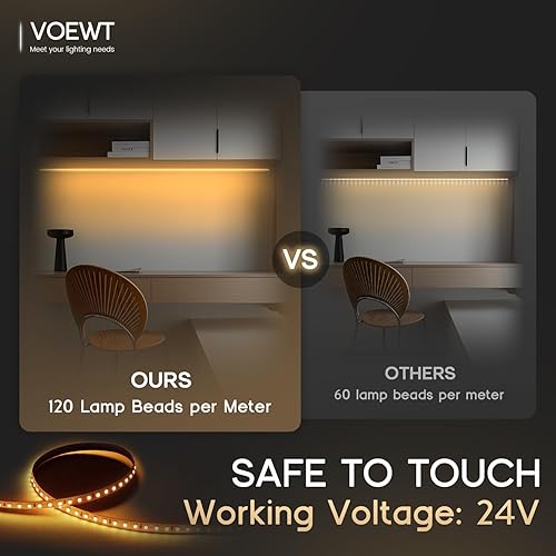 Miniatura 3 de Tira de luces LED de luz diurna blanca de 6000 K, 16.4 pies, 24 V, alto CRI 90Ra+, súper brillante, 600 luces LED de cinta flexible para dormitorio,