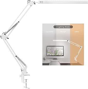 Phive LED Desk Lamp With Clamp - Architect Swing Arm Task Lamp, Dimmable Touch Control, Eye-Care Light For Office, Craft, Studio