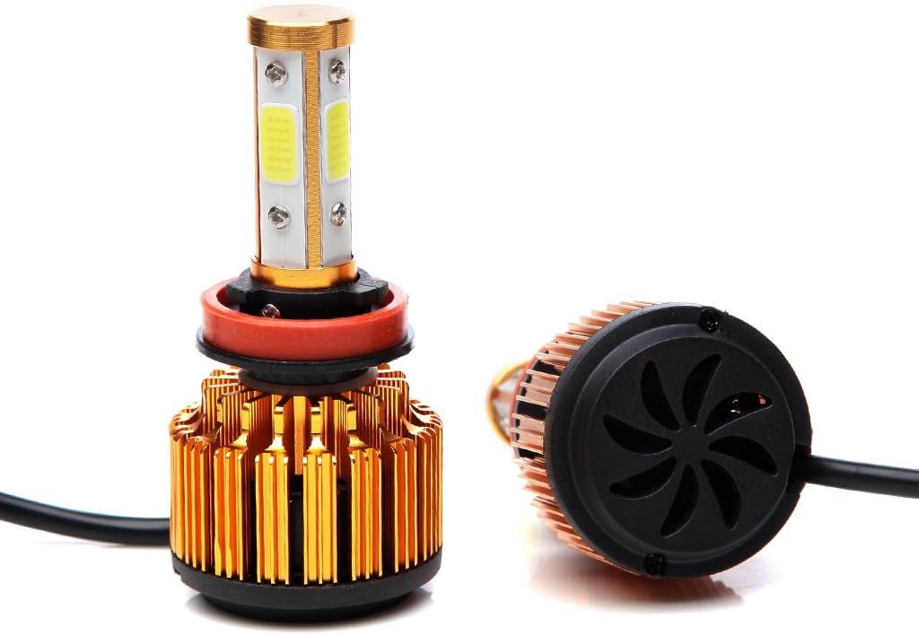 12000LM 4-Sides H11/9/8 LED High or Low Beam Headlight Kit 6000K White Bulbs Super Bright - 2 Year Warranty