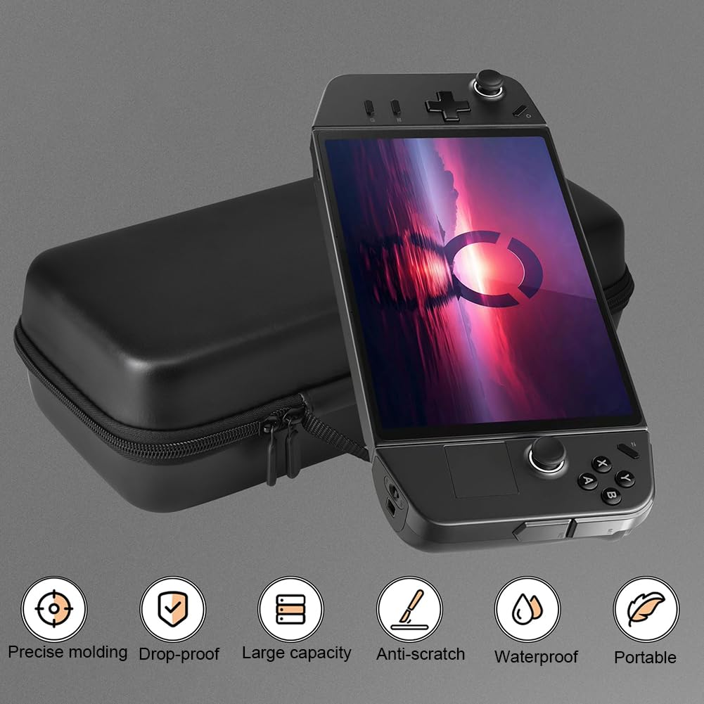 AZURAOKEY Hard Carrying Case for Lenovo Legion Go Game Console, Shockproof Hard Case Anti-Drop Portable Storage Bag with Mesh Pocket Anti Scratch