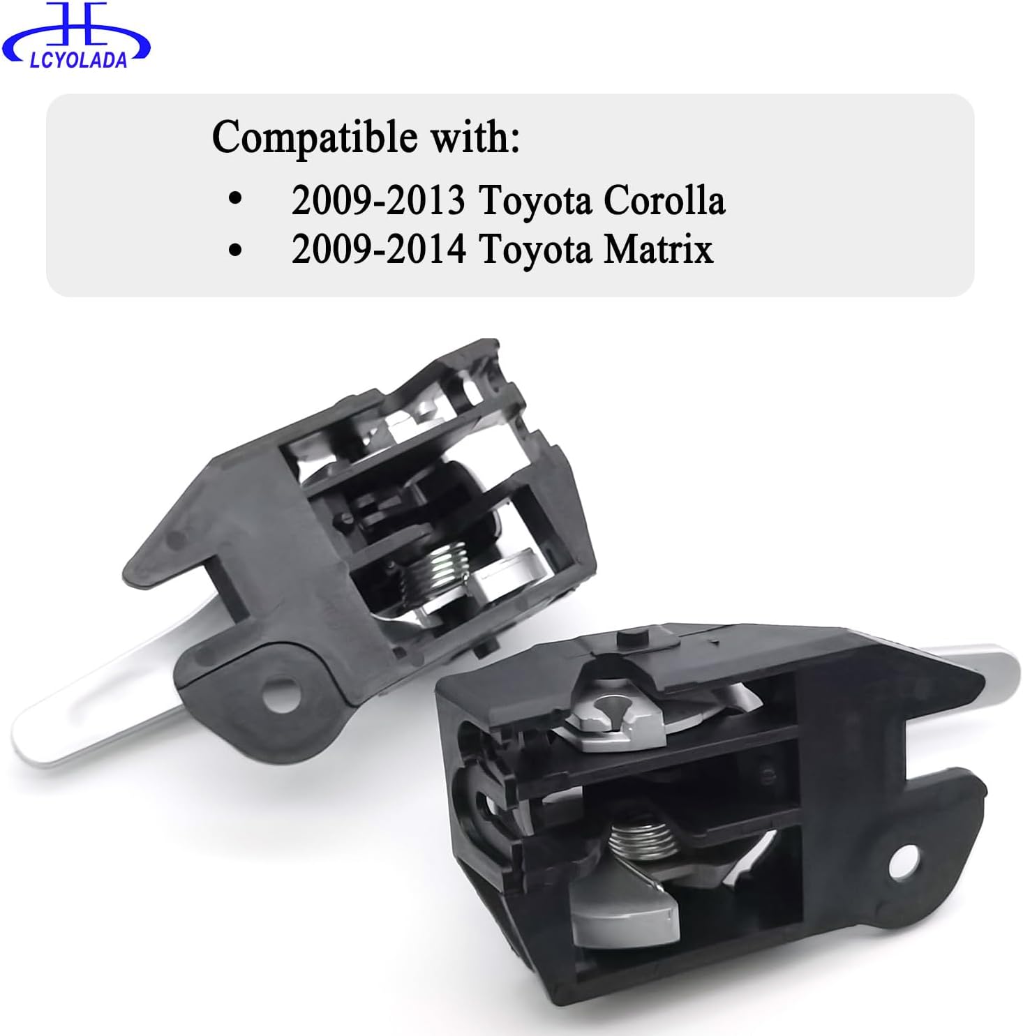 Pair of Inner Interior Door Handle for Toyota Corolla 2009-2013, Matrix 2009-2014, Left Drive & Right Passenger Side Replaces 69205-02180-B0,69206-02190-B0