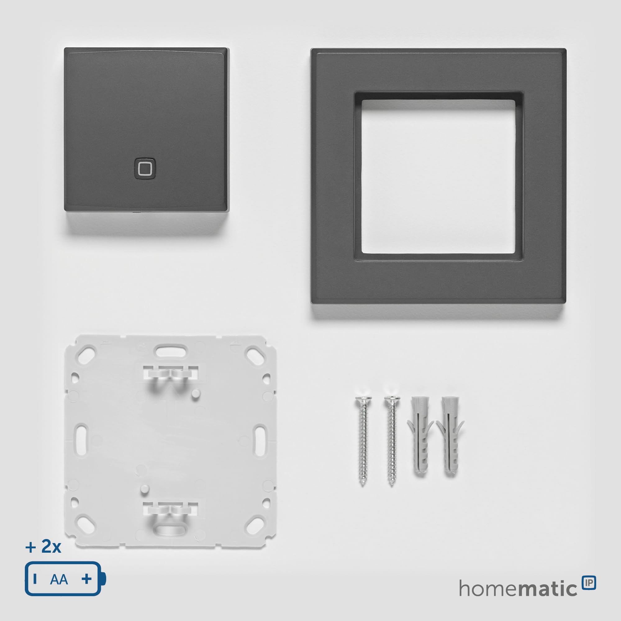 Homematic IP Smart Home Temperature and Humidity Sensor - Indoor, Digitally Controls Radiator/Underfloor Heating Via App, Alexa, Google Assistant, Energy Saving, Anthracite, 160530A0