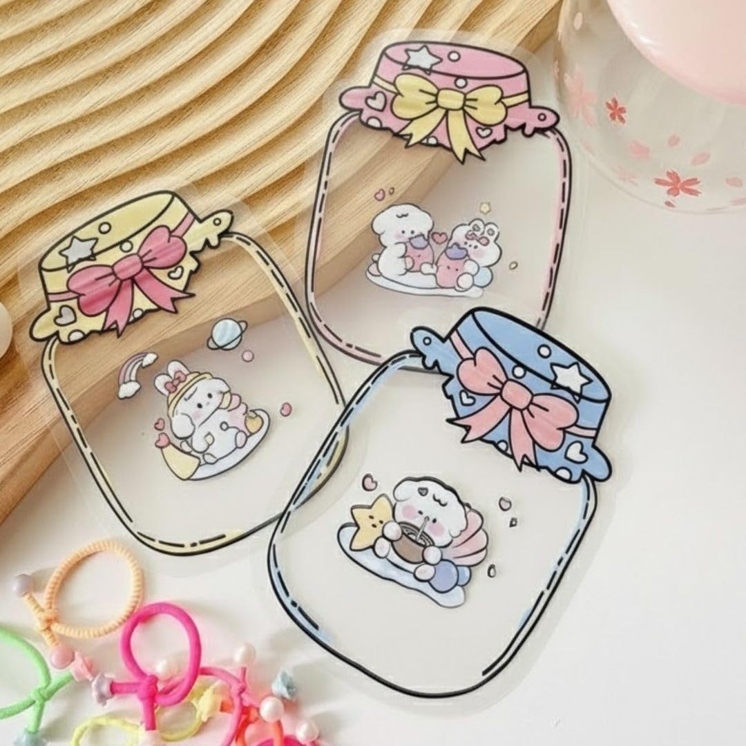 SATYAM KRAFT 30 Pcs Cartoon Jar Shaped Goodie Return Gift Bags for Kids,Birthday,Party Favour,Candy,Cookie, Hand bag, Dry Fruits Packing, Wedding Storage Pouches (Multicolor)