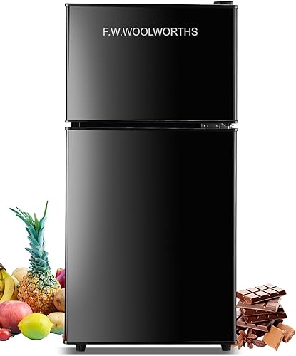 Miniatura 1 de Refrigerador compacto de 3.5 pies cúbicos con congelador, refrigerador pequeño de 2 puertas con control de termostato ajustable, refrigerador