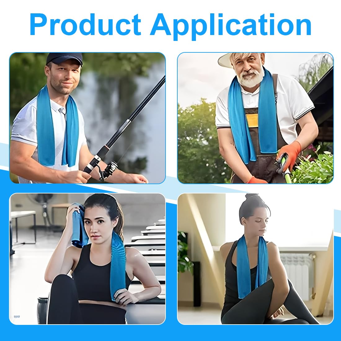 GXGM 3 Pezzi Asciugamano Rinfrescante in Microfibra - Asciugamani Refrigerante Perfetto per Lo Sport -Cooling Towel per Palestra, Tennis, Viaggio, Yoga,Unisex(Blu)