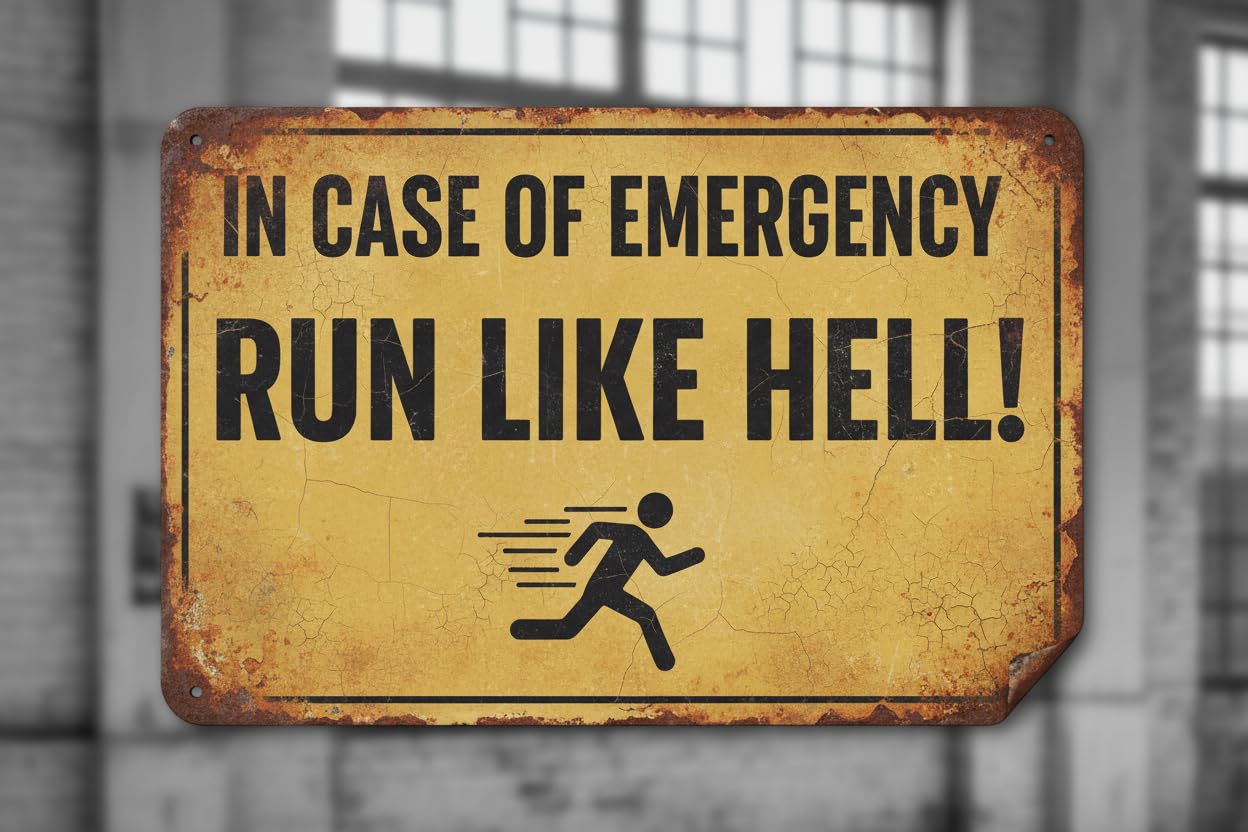 Safety Humour Decorative Warning Run Like Hell Metal Sign Plaque 12"x8" Vintage Signs Aluminum Plates Printed