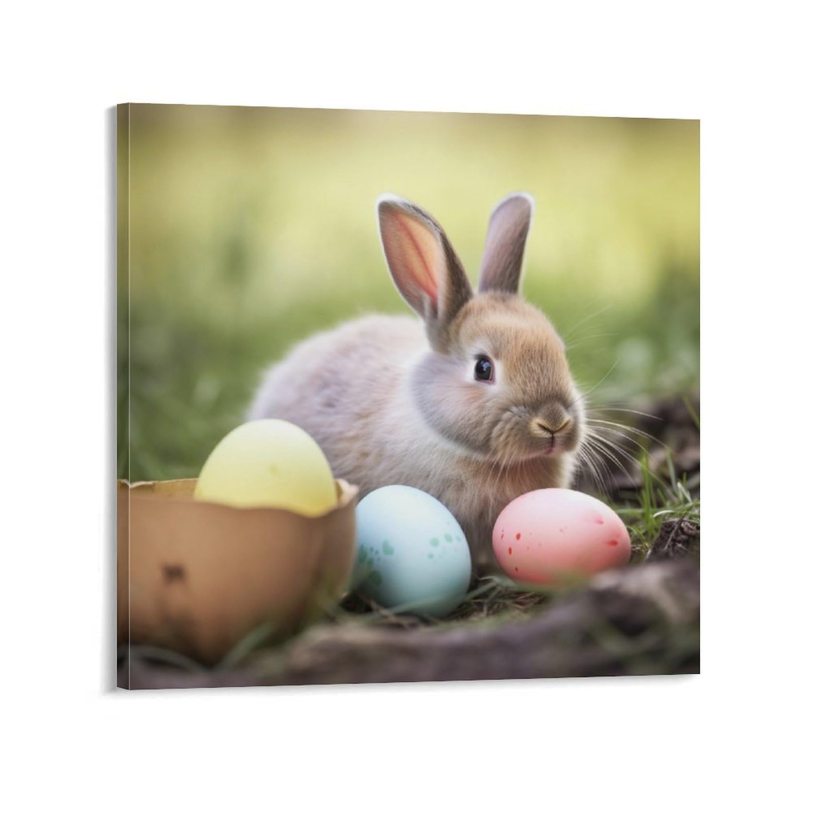 Rabbits Eggs Canvas Wall Art for Bedroom 28x28inch(70x70cm) Canvas Prints Artwork for Walls Modern Picture Artwork Painting for Living Room Aesthetic Wall Paintings for Bathroom Kitchen Office Decor