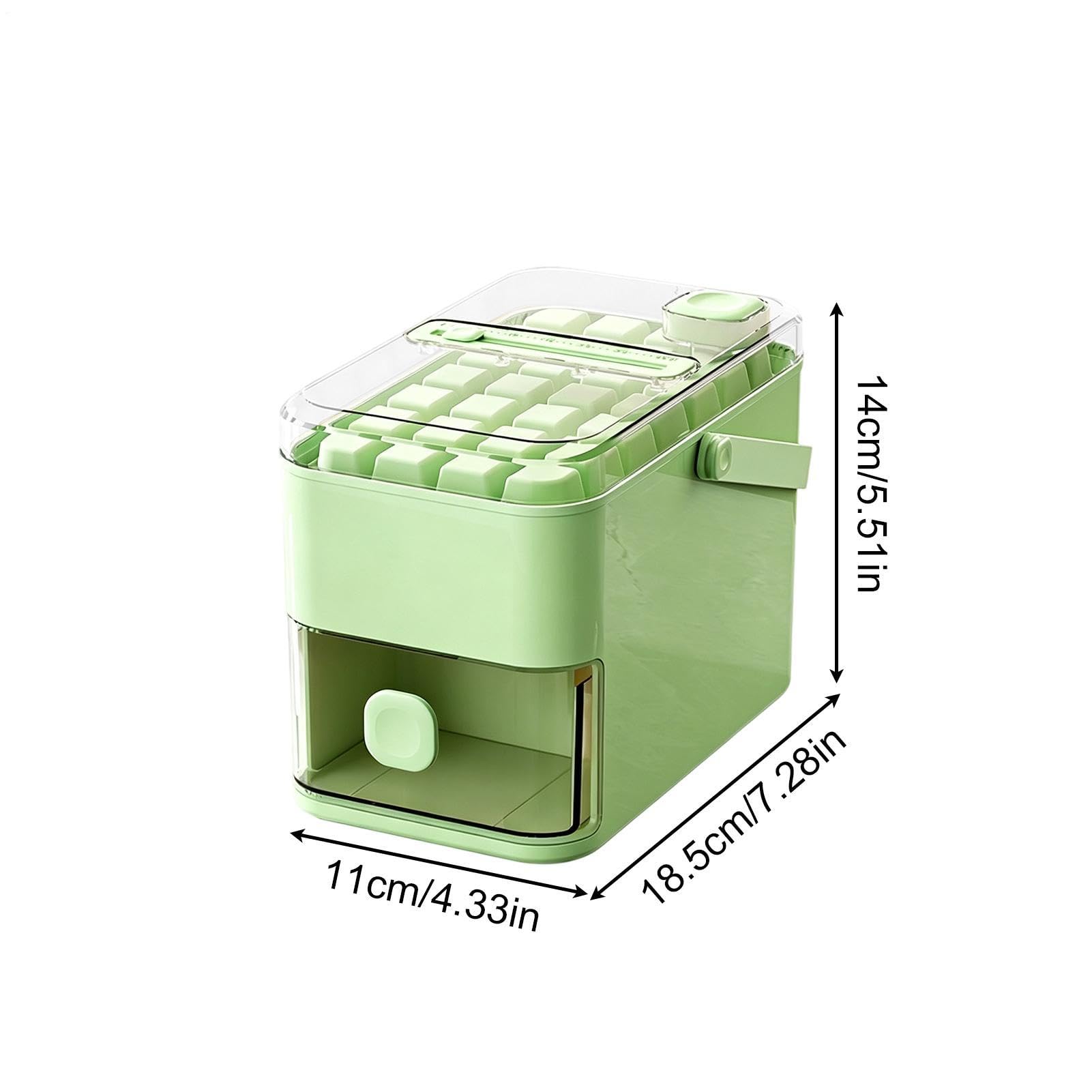 56 Macchina per cubetti ghiaccio con coperchio Easy Press | Vassoio per cubetti ghiaccio con coperchio e manico | Stampo per vassoio per ghiaccios portatile a doppio strato | Set contenitori