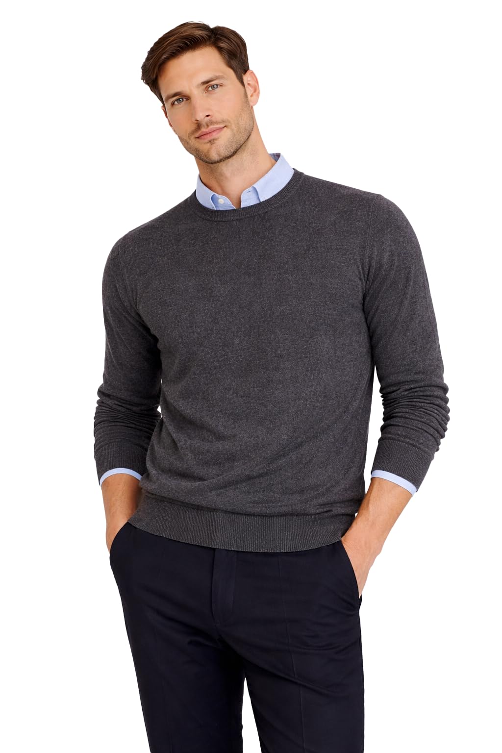 Cashmeren Men's Basic Crewneck Sweater