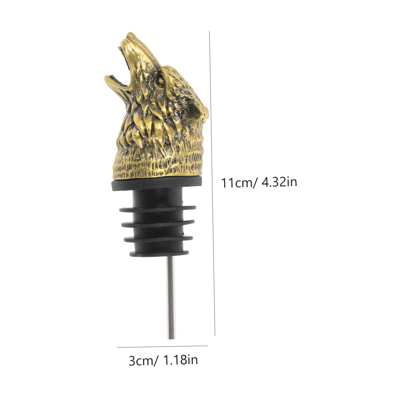 Unomor Animal Head Wine Pourer Wolf Head Shaped Spout Sealing for Wine Preservation Unique present for Wine Lovers for All Occasions