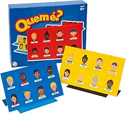 Jogo Quem é?, Clássico de Adivinhação para Família, 6+ Anos, Tabuleiro com Personagens