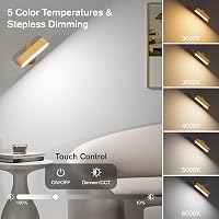 Hensam LED fali lámpa éjjeli asztali világítás, vezeték nélküli, dimmer, 5 színhőmérséklet 3