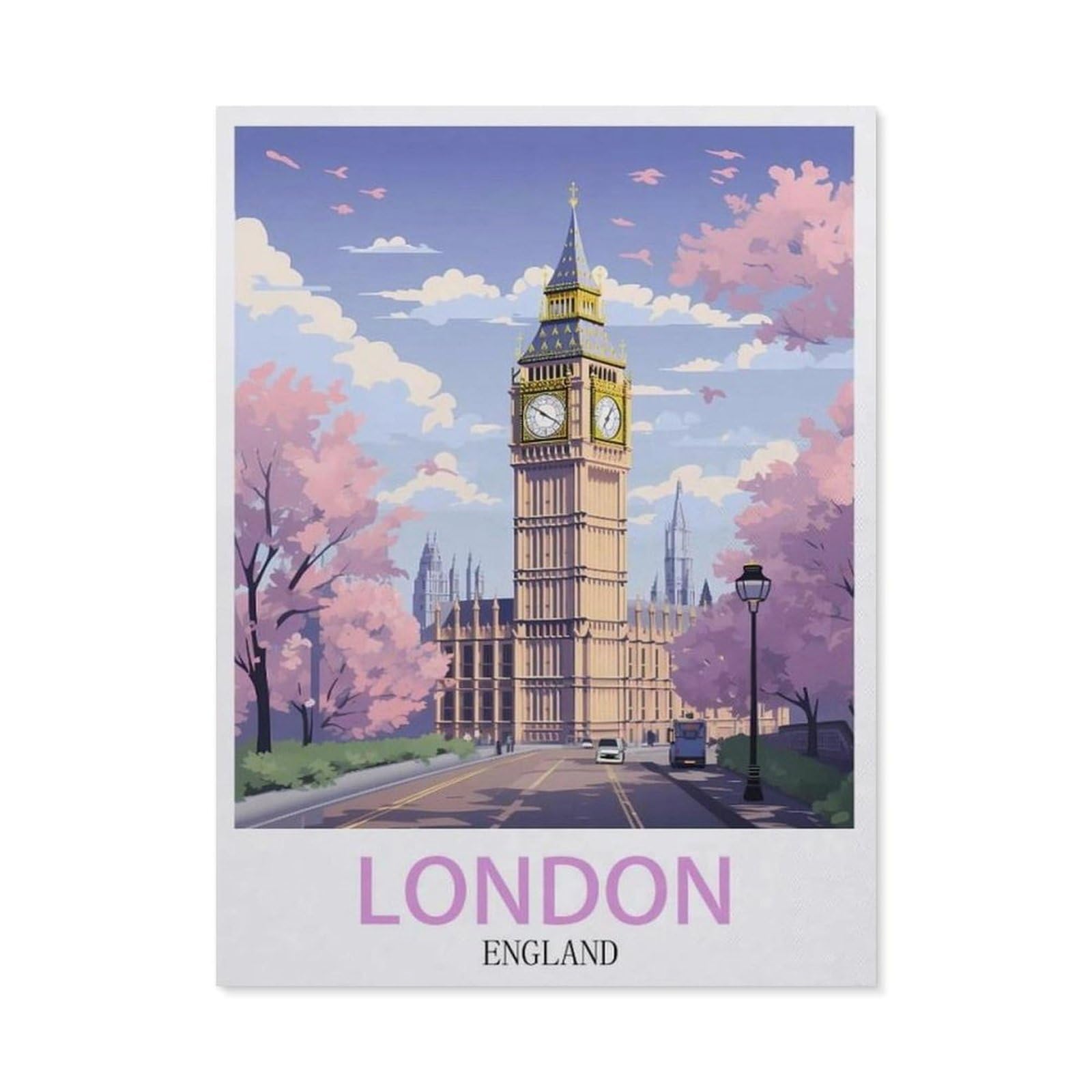 Funny Bathroom Wall Decor Signs，London England(15x30cm）