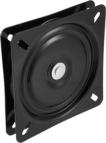 Miniatura 6 de HAKZEON 4 taburetes de bar de 7 pulgadas, placa giratoria de montaje de base giratoria resistente para el hogar, oficina, negro