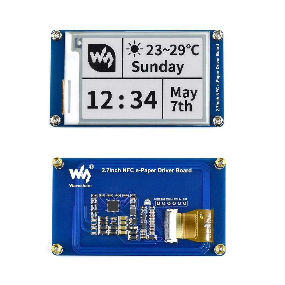 2.7inch Passive NFC-Powered e-Paper Module Black/White e-Ink Display, No Battery Required, Wireless Powering and Data Transfer,Refreshed By Smartphone